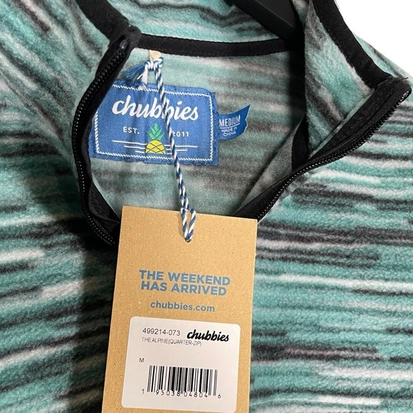 NWT Chubbies The Alpine Quarter-Zip Fleece Jacket Size M - Picture 6 of 7